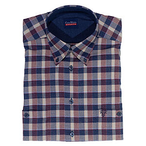 CasaModa | Sporthemd | Button-Down-Kragen | Mouline-Karo | Rot Blau