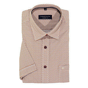 CasaModa | Sommerhemd | Halbarm Baumwolle | Kent-Kragen | Druck Orange