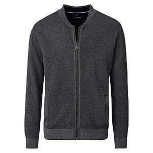 CasaModa | Strickjacke | Baumwolle Strukturstrick | Anthrazit
