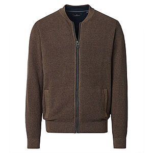 CasaModa | Strickjacke | Baumwolle Strukturstrick | Braun