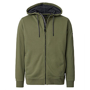 CasaModa | Sweat Jacke mit Kapuze | Elastische Baumwolle | Oliv