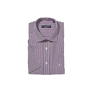 City Hemd Halbarm wei/pflaume