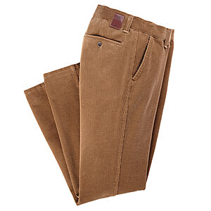 Club of Comfort | Elegante Flat-Front-Hose in Luxury-Cord | Camel