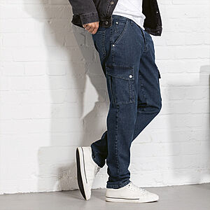Club of Comfort | Modische Cargo-Hose in markanter Denim-Struktur | High Stretch-Qualitt