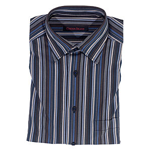 Cotton Island | Freizeithemd | Baumwoll-Twill | Blau Streifen