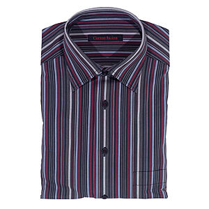 Cotton Island | Freizeithemd | Baumwoll-Twill | Rot Streifen