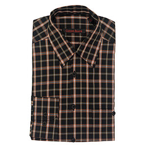 CottonIsland | Hemd mit Vario-Kragen | Baumwolle | Schwarz/Karo