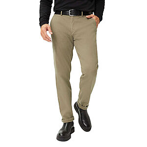 Eurex | Flat-Front-Hose mit Bestformer Bund | Wrmende Baumwollhose | Kurze Leibhhe | Moos