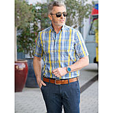 Redmond Halbarm-Hemd | Eurex Sommerliche Flat-Front-Jeans | Sommerliche Baseballcap Leinen Baumwolle