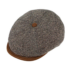 Fiebig | 8-Panel Mtze | Schurwolle-Seide-Mischung | Braun