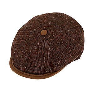 Fiebig | 8-Panel Mtze | Schurwolle-Seide-Mischung | Cognac