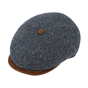 Fiebig | 8-Panel Mtze | Schurwolle-Seide-Mischung | Jeansblau