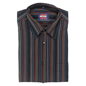 Freizeithemd | Kent-Kragen | Baumwoll-Popeline | Braun Streifen