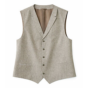 Gebr�der Weis | Leichte Weste mit Revers-Kragen | Leinen-Optik | Sand