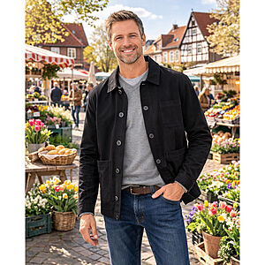 Gebr.Weis | Leichte Hemdjacke | Leinen-Baumwolle | Schwarz