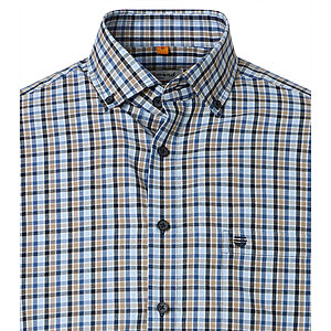 Redmond | Freizeithemd | Button-Down-Kragen | Baumwolle Twill| Blau Karo