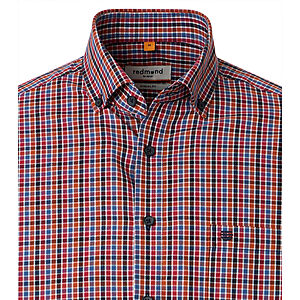 Redmond | Freizeithemd | Button-Down-Kragen | Baumwolle Twill | Rot Karo