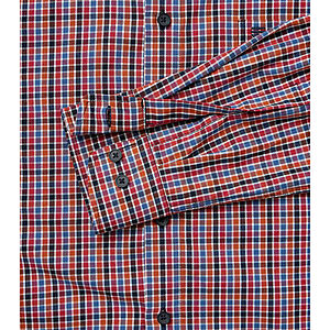 Redmond | Freizeithemd | Button-Down-Kragen | Baumwolle Twill | Rot Karo