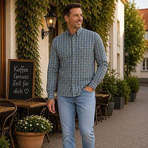 Redmond | Freizeithemd | Button-Down-Kragen | Baumwolle Twill | Gr�n Karo