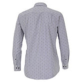 Casa Moda | Langarmhemd mit Streifen und Druck | Baumwolle, easy care | Kent-Kragen | blau gelb gestreift