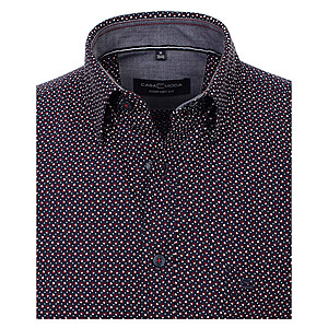 Casa Moda | Langarmhemd mit modischem Druck | Baumwolle, easy care | verdeckter Button-down-Kragen | blau rot