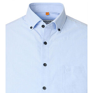 Redmond | Kurzarmhemd | Baumwolle | Button Down Kragen | Blau