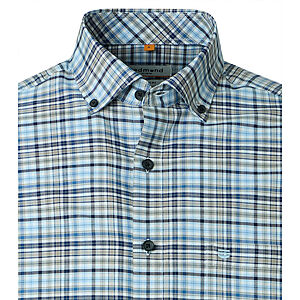 Redmond | Freizeithemd | Langarm | Baumwolle | Button-Down-Kragen | Karo Blau