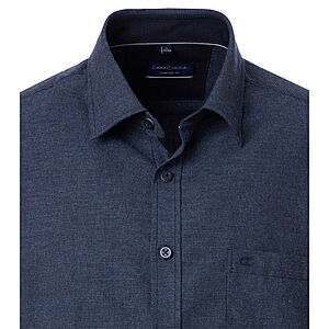 CasaModa | Freizeithemd | Baumwoll-Twill | Kent-Kragen | Blau Melange