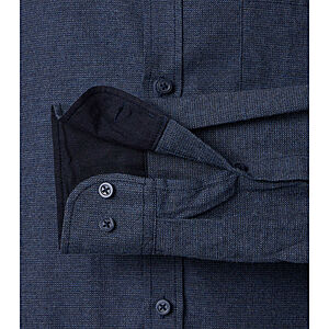 CasaModa | Freizeithemd | Baumwoll-Twill | Kent-Kragen | Blau Melange