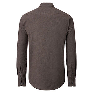 CasaModa | Freizeithemd | Baumwoll-Twill | Kent-Kragen | Braun Melange