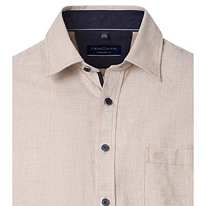 CasaModa | Freizeithemd | Baumwoll-Twill | Kent-Kragen | Natur Melange