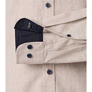 CasaModa | Freizeithemd | Baumwoll-Twill | Kent-Kragen | Natur Melange