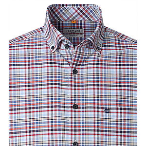 Redmond | Freizeithemd | Langarm | Baumwolle | Button-Down-Kragen | Karo Rot