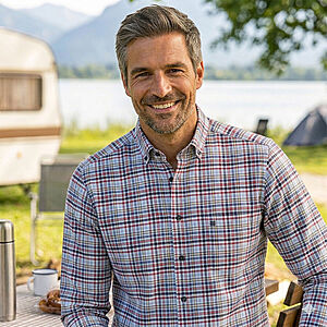 Redmond | Freizeithemd | Langarm | Baumwolle | Button-Down-Kragen | Karo Rot