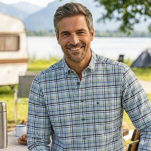 Redmond | Freizeithemd | Langarm | Baumwolle | Button-Down-Kragen | Karo Gr�n