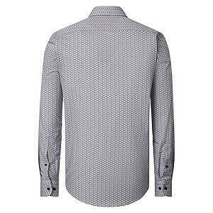 CasaModa | Freizeithemd | Popeline Minimal-Druck | Button down Kragen | Grau