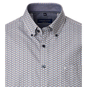 CasaModa | Freizeithemd | Popeline Minimal-Druck | Button down Kragen | Grau