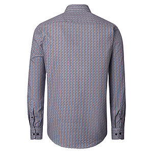 CasaModa | Freizeithemd | Popeline Minimal-Druck | Button down Kragen | Burgund