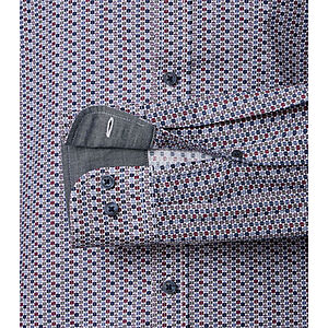 CasaModa | Freizeithemd | Popeline Minimal-Druck | Button down Kragen | Burgund