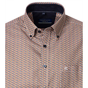 CasaModa | Freizeithemd | Popeline Minimal-Druck | Button down Kragen | Terra