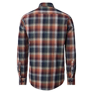 CasaModa | Twill-Hemd Langarm | Button down Kragen | Karo Braun
