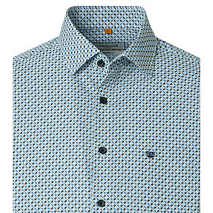 Redmond | Freizeithemd | Langarm | Baumwolle | Kent-Kragen | Druck Blau