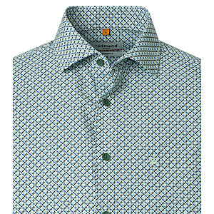 Redmond | Freizeithemd | Langarm | Baumwolle | Kent-Kragen | Druck Gr�n