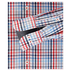 Casa Moda | Langarm-Hemd | Button-down-Kragen | Baumwolle Sport- Karo | Rot