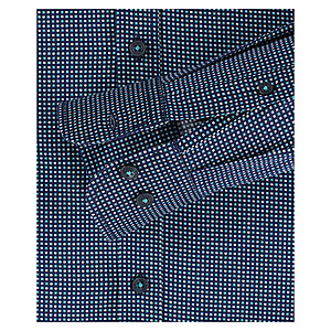 Casa Moda | Langarm-Hemd | Kent-Kragen | Baumwolle-Twill | Minimaldruck | Blau