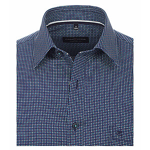Casa Moda | Langarm-Hemd | Kent-Kragen | Baumwolle-Twill | Minimaldruck | Blau