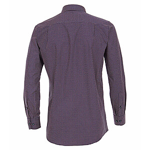   Casa Moda | Langarm-Hemd | Kent-Kragen | Baumwolle-Twill | Minimaldruck | Rot