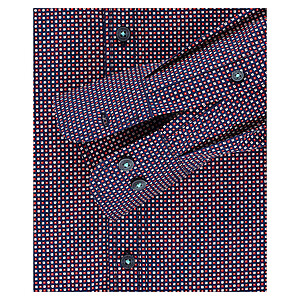   Casa Moda | Langarm-Hemd | Kent-Kragen | Baumwolle-Twill | Minimaldruck | Rot