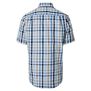Redmond | Freizeithemd Kurzarm | Baumwolle | Kent-Kragen | Blau Karo
