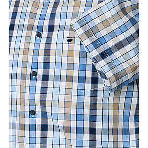 Redmond | Freizeithemd Kurzarm | Baumwolle | Kent-Kragen | Blau Karo